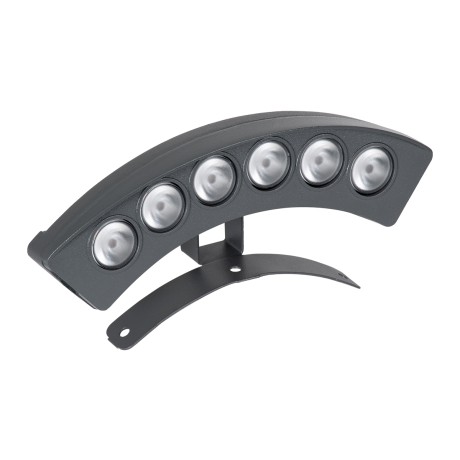GLOBOSTAR® TREELIGHT-E  Κυρτή Μπάρα Φωτισμού Wall Washer για Φυτά - Δέντρα LED 6W 690lm 15° DC 24V Αδιάβροχο IP65 Φυσικό Λευκό 4500K Dimmable - Γκρι Ανθρακί - Μ17.5 x Π4.5 x Υ8cm