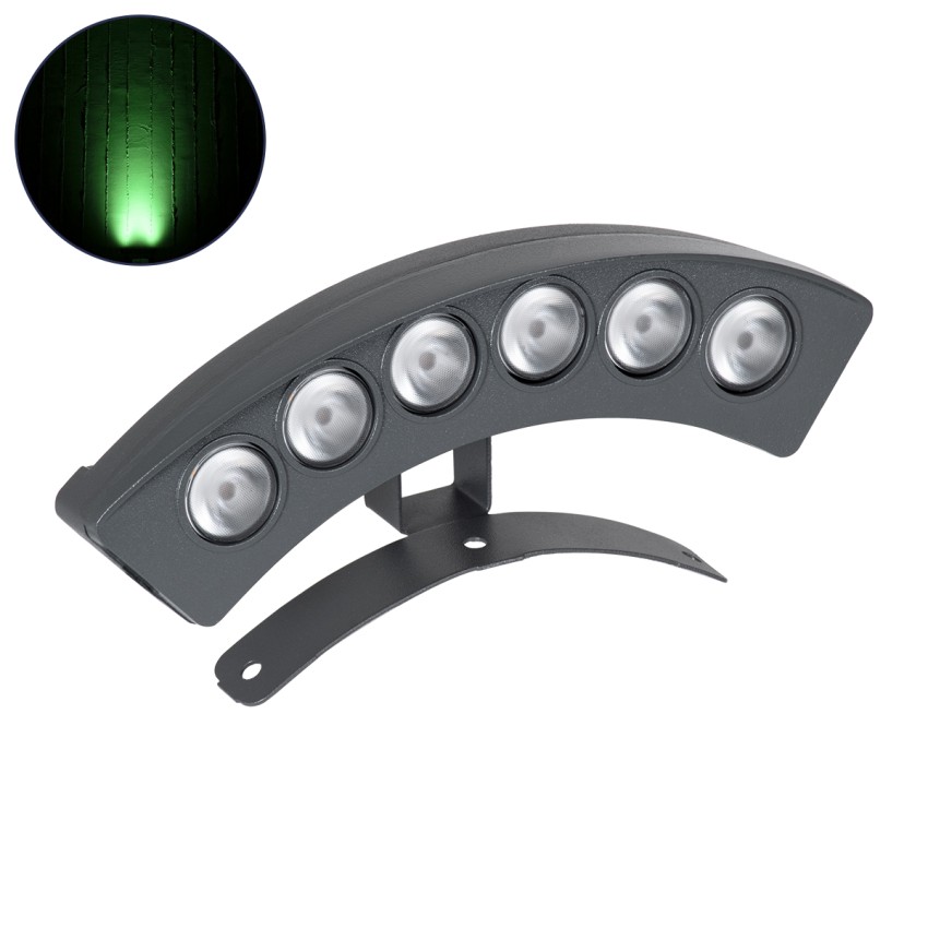 GLOBOSTAR® TREELIGHT-E  Κυρτή Μπάρα Φωτισμού Wall Washer για Φυτά - Δέντρα LED 6W 510lm 15° DC 24V Αδιάβροχο IP65 Πράσινο Dimmable - Γκρι Ανθρακί - Μ17.5 x Π4.5 x Υ8cm