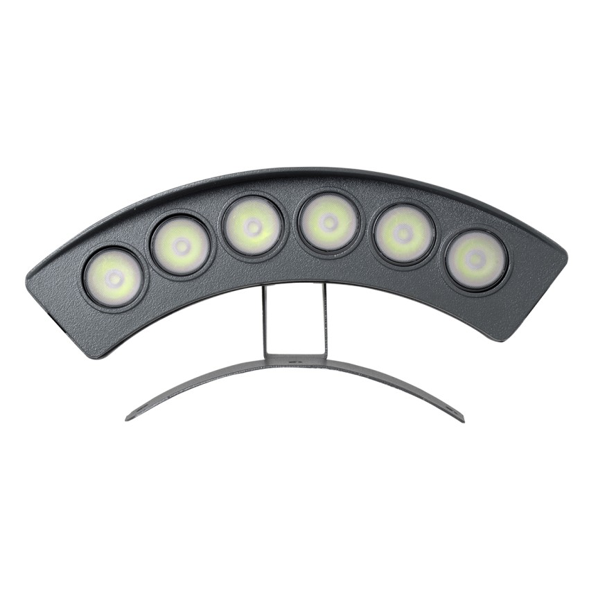 GLOBOSTAR® TREELIGHT-E  Κυρτή Μπάρα Φωτισμού Wall Washer για Φυτά - Δέντρα LED 6W 510lm 15° DC 24V Αδιάβροχο IP65 Πράσινο Dimmable - Γκρι Ανθρακί - Μ17.5 x Π4.5 x Υ8cm