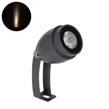 GLOBOSTAR® TREELIGHT-TREEGAL  Σποτ Φωτισμού για Φυτά - Δέντρα με Βάση Μπετού & Κορμού LED 3W 330lm 15° DC 24V Αδιάβροχο IP65 Θερμό Λευκό 2700K Dimmable - Γκρι Ανθρακί - Μ5 x Π5 x Υ14.7cm
