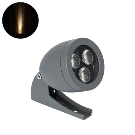 GLOBOSTAR® TREELIGHT-TREESPO  Σποτ Φωτισμού για Φυτά - Δέντρα LED 6W 660lm 15° DC 24V Αδιάβροχο IP65 Θερμό Λευκό 2700K Dimmable - Γκρι Ανθρακί - Μ6.6 x Π9 x Υ12cm