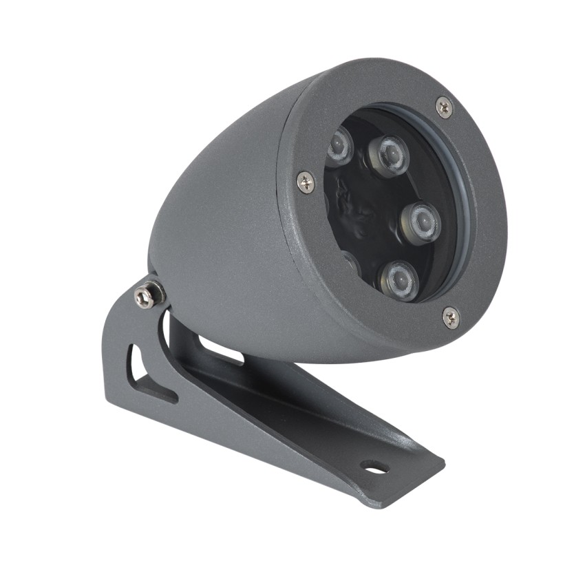 GLOBOSTAR® TREESPO  Φωτιστικό Σποτ για Φυτά - Δέντρα LED 12W 1260lm 15° DC 24V Αδιάβροχο IP67 Πολύχρωμο RGBW Dimmable DMX512 - Bridgelux SMD Chip - Γκρι Ανθρακί - Μ9 x Π11 x Υ9cm