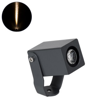 GLOBOSTAR® TREELIGHT-TREEMARO  Σποτ Φωτισμού για Φυτά - Δέντρα LED 3W 330lm 8° DC 24V Αδιάβροχο IP65 Θερμό Λευκό 2700K Dimmable - Γκρι Ανθρακί - Μ3.5 x Π6.4 x Υ10cm