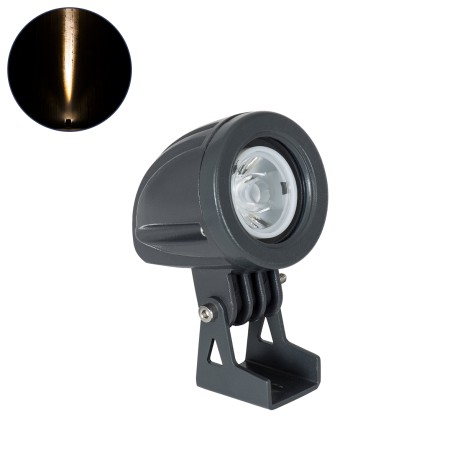 GLOBOSTAR® TREELIGHT-TREEDITA  Σποτ Φωτισμού για Φυτά - Δέντρα LED 3W 330lm 8° DC 24V Αδιάβροχο IP65 Θερμό Λευκό 2700K Dimmable - Γκρι Ανθρακί - Μ5.7 x Π6.5 x Υ9.8cm
