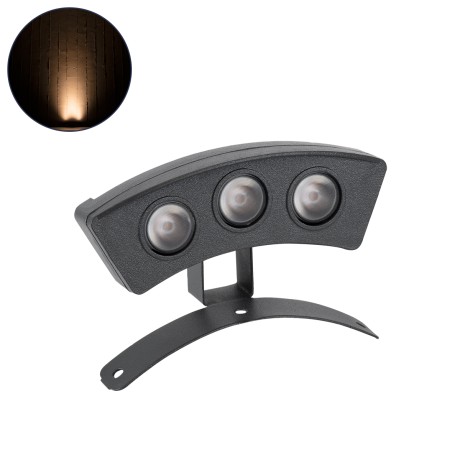 GLOBOSTAR® TREELIGHT-E  Κυρτή Μπάρα Φωτισμού Wall Washer για Φυτά - Δέντρα LED 3W 315lm 15° DC 24V Αδιάβροχο IP65 Πορτοκαλί 2200K Dimmable - Γκρι Ανθρακί - Μ11 x Π3 x Υ8cm