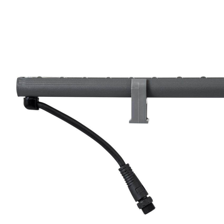 GLOBOSTAR® WASHER-STELLAR  Μπάρα Φωτισμού Wall Washer LED 12W 1080lm 30° DC 24V Αδιάβροχο IP65 Θερμό Λευκό 2700K Dimmable - Γκρι Ανθρακί - Μ100 x Π2 x Υ1.8cm