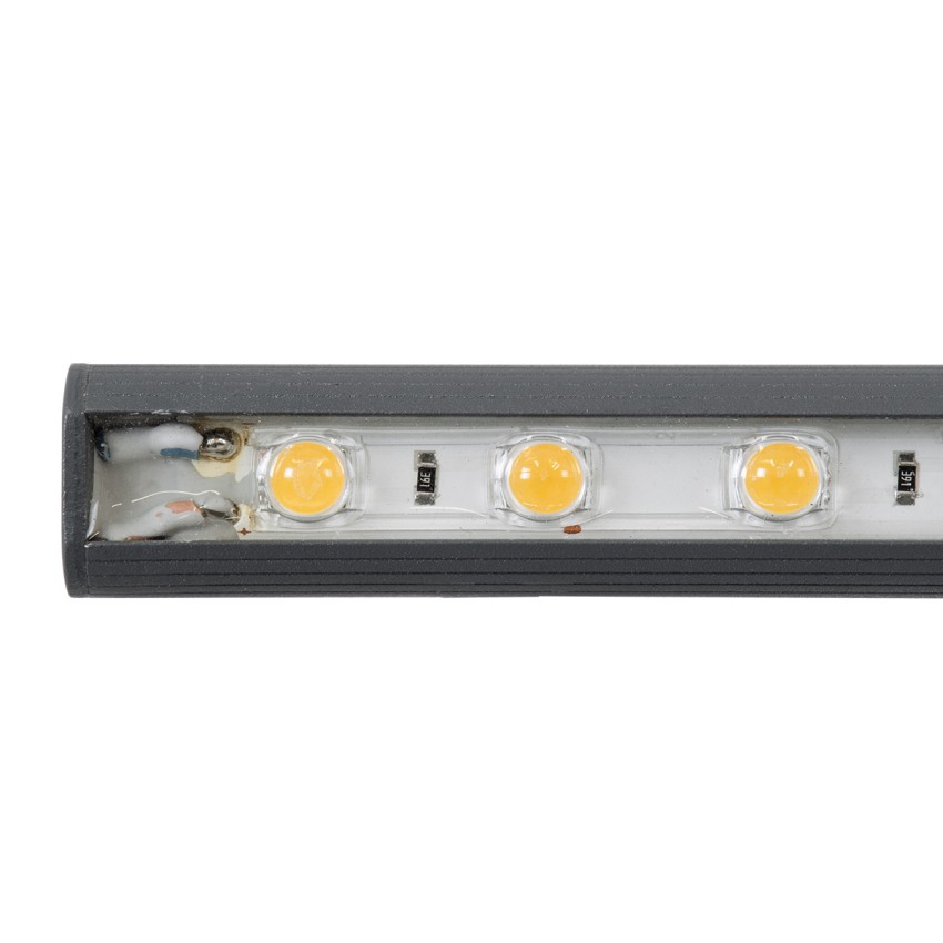 GLOBOSTAR® WASHER-STELLAR  Μπάρα Φωτισμού Wall Washer LED 12W 1080lm 30° DC 24V Αδιάβροχο IP65 Θερμό Λευκό 2700K Dimmable - Γκρι Ανθρακί - Μ100 x Π2 x Υ1.8cm