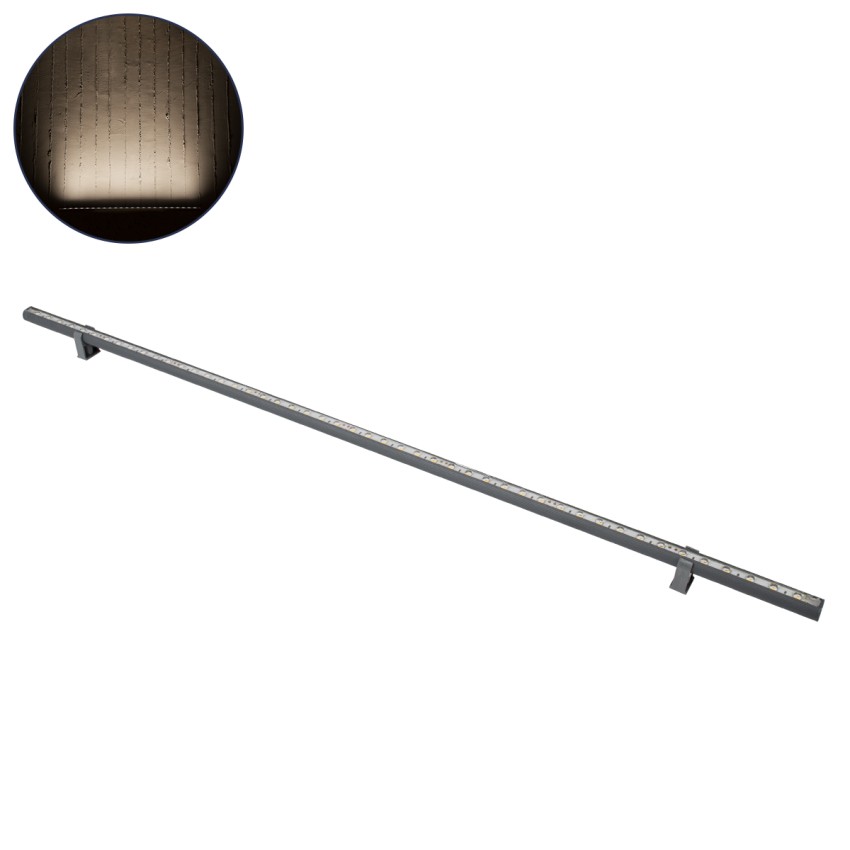 WASHER-STELLAR  Μπάρα Φωτισμού Ultra Slim Wall Washer LED 12W 1140lm 30° DC 24V Αδιάβροχο IP67 Μ100 x Π2 x Υ1.8cm Φυσικό Λευκό 4500K - Γκρι Ανθρακί