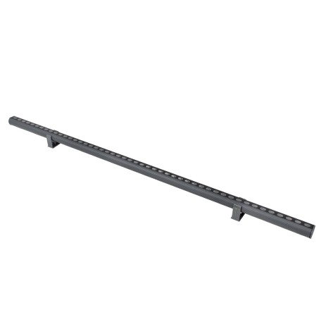 GLOBOSTAR® WASHER-STELLAR  Μπάρα Φωτισμού Wall Washer LED 12W 1020lm 30° DC 24V Αδιάβροχο IP65 Πολύχρωμο RGBW Dimmable DMX512 - Γκρι Ανθρακί - Μ100 x Π3.2 x Υ3cm