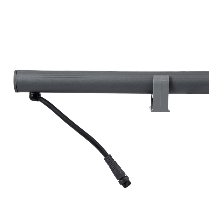 GLOBOSTAR® WASHER-STELLAR  Μπάρα Φωτισμού Wall Washer LED 12W 1020lm 30° DC 24V Αδιάβροχο IP65 Πολύχρωμο RGBW Dimmable DMX512 - Γκρι Ανθρακί - Μ100 x Π3.2 x Υ3cm