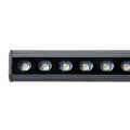 GLOBOSTAR® WASHER-STELLAR  Μπάρα Φωτισμού Wall Washer LED 12W 1020lm 30° DC 24V Αδιάβροχο IP65 Πολύχρωμο RGBW Dimmable DMX512 - Γκρι Ανθρακί - Μ100 x Π3.2 x Υ3cm