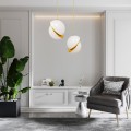 GLOBOSTAR® HUDSON  Μοντέρνο Κρεμαστό Φωτιστικό Οροφής με Ντουί 1 x E27 AC 220-240V IP20 - Λευκό & Χρυσό - Μ30 x Π30 x Υ34cm