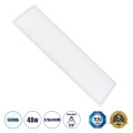 Χωνευτό LED Panel Milky Super Slim 120x30cm 48W 4800lm 120° CRI≥80Ra UGR<19 AC 220-240V IP20 Μ120 x Π30 x Υ1.5cm - Ψυχρό Λευκό 6000K - TÜV Certified Driver