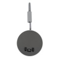 GLOBOSTAR® GOOSE  Μοντέρνο Φωτιστικό Τοίχου - Απλίκα Ξενοδοχείου Reading Light με Φορτιστή USB 3A LED 6W 600lm 36° & 360° AC 220-240V IP20 Φυσικό Λευκό 4500K - CREE XPE & Lumileds SMD Chip & TÜV SÜD Driver - Γκρι Ανθρακί Ματ - Μ15.5 x Π15 x Υ3