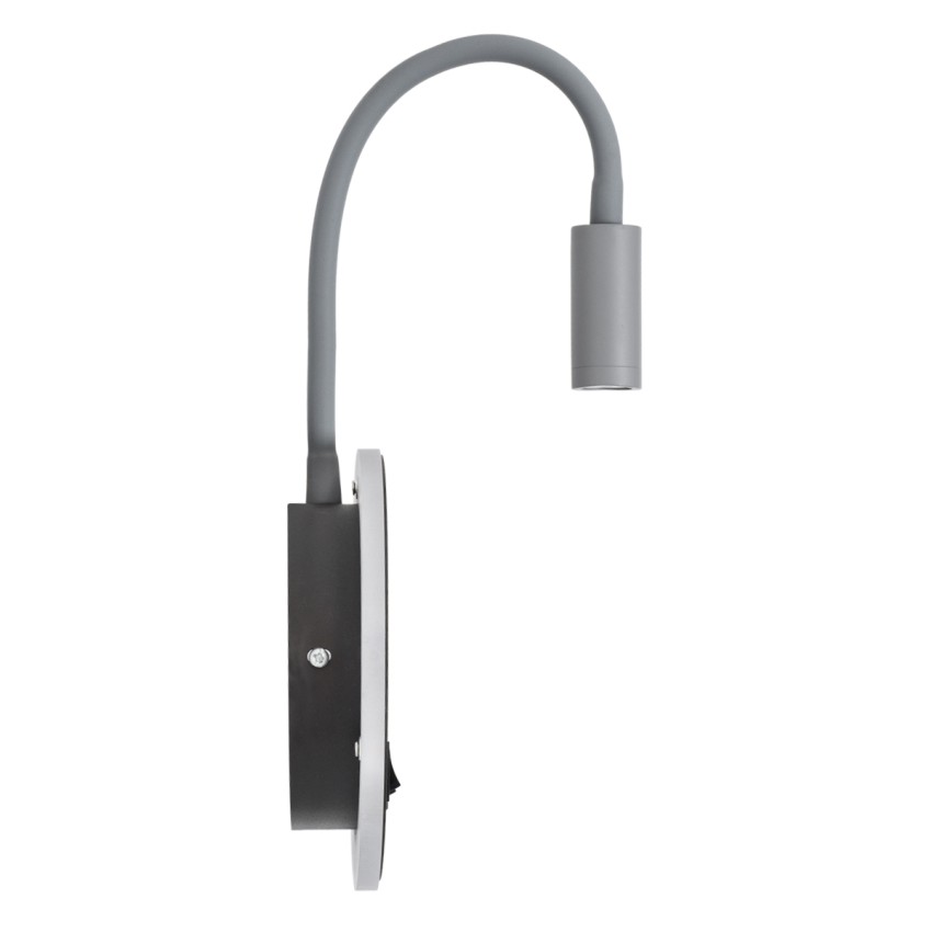 GLOBOSTAR® GOOSE  Μοντέρνο Φωτιστικό Τοίχου - Απλίκα Ξενοδοχείου Reading Light με Φορτιστή USB 3A LED 6W 600lm 36° & 360° AC 220-240V IP20 Φυσικό Λευκό 4500K - CREE XPE & Lumileds SMD Chip & TÜV SÜD Driver - Γκρι Ανθρακί Ματ - Μ15.5 x Π15 x Υ3