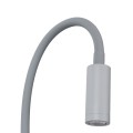 GLOBOSTAR® GOOSE  Μοντέρνο Φωτιστικό Τοίχου - Απλίκα Ξενοδοχείου Reading Light με Φορτιστή USB 3A LED 6W 600lm 36° & 360° AC 220-240V IP20 Φυσικό Λευκό 4500K - CREE XPE & Lumileds SMD Chip & TÜV SÜD Driver - Γκρι Ανθρακί Ματ - Μ15.5 x Π15 x Υ3