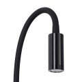 GLOBOSTAR® GOOSE  Μοντέρνο Φωτιστικό Τοίχου - Απλίκα Ξενοδοχείου Reading Light με Φορτιστή USB 3A LED 6W 600lm 36° & 360° AC 220-240V IP20 Φυσικό Λευκό 4500K - CREE XPE & Lumileds SMD Chip & TÜV SÜD Driver - Μαύρο Ματ - Μ15.5 x Π15 x Υ30.5cm