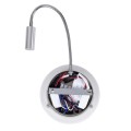 GLOBOSTAR® GOOSE  Μοντέρνο Φωτιστικό Τοίχου - Απλίκα Ξενοδοχείου Reading Light με Φορτιστή USB 3A LED 6W 600lm 36° & 360° AC 220-240V IP20 Φυσικό Λευκό 4500K - CREE XPE & Lumileds SMD Chip & TÜV SÜD Driver - Νίκελ Βούρτσας - Μ15.5 x Π15 x Υ30.