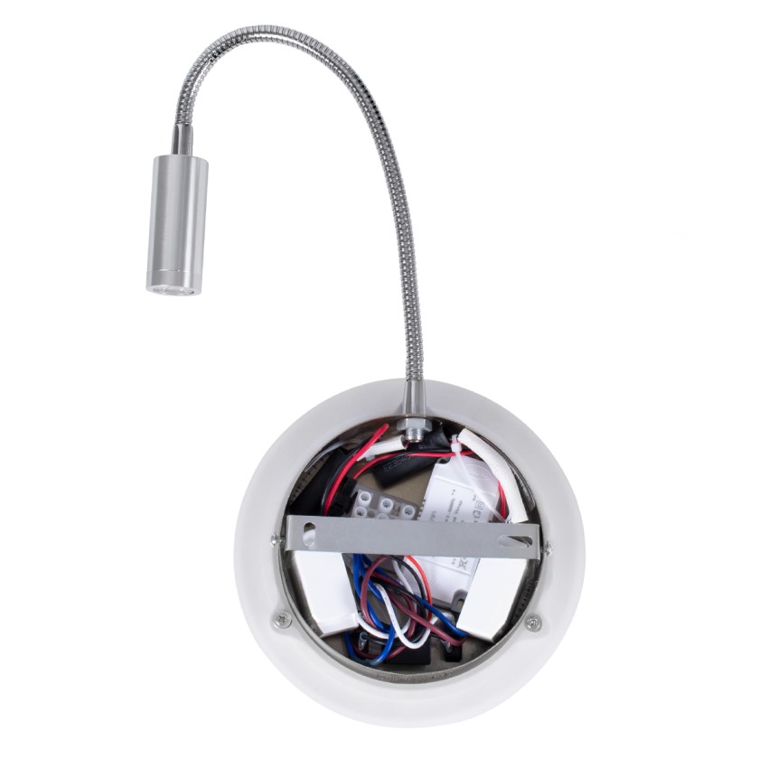 GLOBOSTAR® GOOSE  Μοντέρνο Φωτιστικό Τοίχου - Απλίκα Ξενοδοχείου Reading Light με Φορτιστή USB 3A LED 6W 600lm 36° & 360° AC 220-240V IP20 Φυσικό Λευκό 4500K - CREE XPE & Lumileds SMD Chip & TÜV SÜD Driver - Νίκελ Βούρτσας - Μ15.5 x Π15 x Υ30.