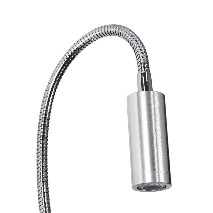 GLOBOSTAR® GOOSE  Μοντέρνο Φωτιστικό Τοίχου - Απλίκα Ξενοδοχείου Reading Light με Φορτιστή USB 3A LED 6W 600lm 36° & 360° AC 220-240V IP20 Φυσικό Λευκό 4500K - CREE XPE & Lumileds SMD Chip & TÜV SÜD Driver - Νίκελ Βούρτσας - Μ15.5 x Π15 x Υ30.