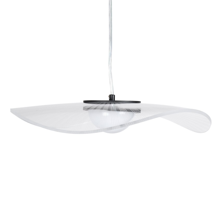 GLOBOSTAR® ACRYLICA  Μοντέρνο Κρεμαστό Φωτιστικό Οροφής LED 20W 2240lm 360° AC 220-240V IP20 Ρυθμιζόμενο Λευκό CCT με On/Off 2700K/4500K/6000K - Lumileds SMD Chip - Διάφανο & Μαύρο Ματ - Μ40 x Π40 x Υ6.5cm
