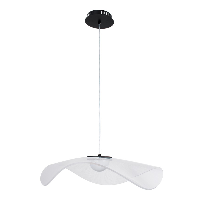 ACRYLICA  Κρεμαστό Φωτιστικό Οροφής Design LED CCT 20W 2240lm 360° AC 220-240V - Εναλλαγή Φωτισμού μέσω Διακόπτη On/Off All In One Ψυχρό 6000k+Φυσικό 4500k+Θερμό 2700k Φ60cm - Μαύρο με Διάφανο Laser Designed Plexiglass