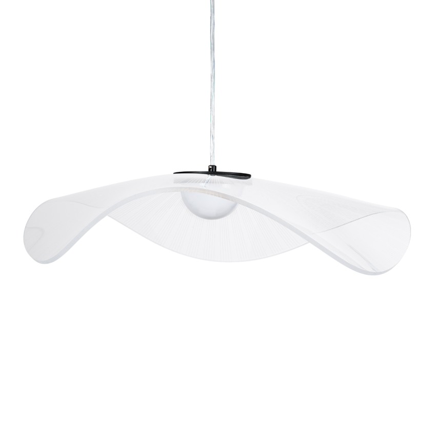 GLOBOSTAR® ACRYLICA  Μοντέρνο Κρεμαστό Φωτιστικό Οροφής LED 20W 2240lm 360° AC 220-240V IP20 Ρυθμιζόμενο Λευκό CCT με On/Off 2700K/4500K/6000K - Lumileds SMD Chip - Διάφανο & Μαύρο Ματ - Μ60 x Π60 x Υ15cm