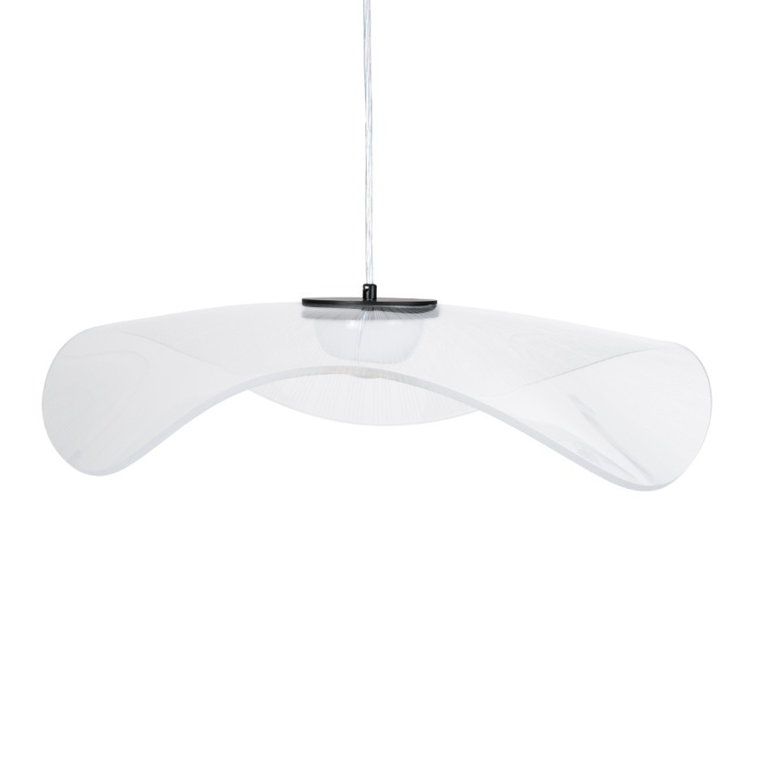 GLOBOSTAR® ACRYLICA  Μοντέρνο Κρεμαστό Φωτιστικό Οροφής LED 20W 2240lm 360° AC 220-240V IP20 Ρυθμιζόμενο Λευκό CCT με On/Off 2700K/4500K/6000K - Lumileds SMD Chip - Διάφανο & Μαύρο Ματ - Μ60 x Π60 x Υ15cm