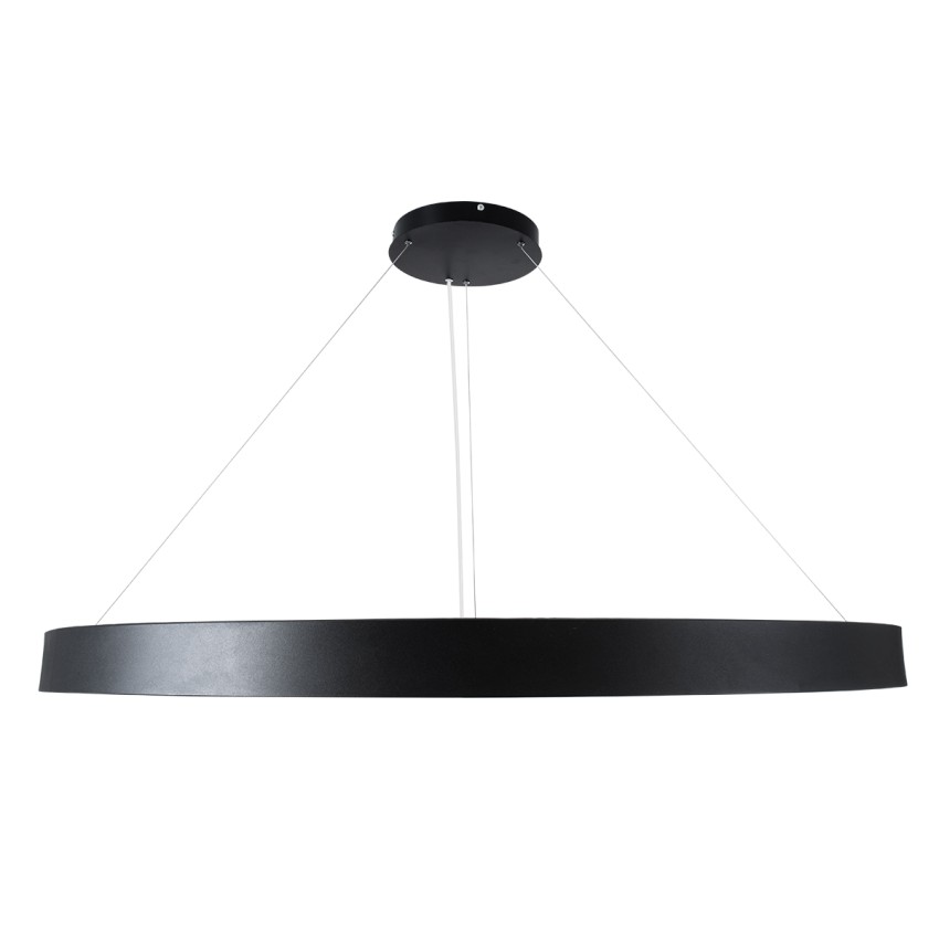 RA  Κρεμαστό Φωτιστικό Δαχτυλίδι-Κύκλος LED CCT 100W 11020lm 120° AC 220-240V - Εναλλαγή Φωτισμού μέσω Τηλεχειριστηρίου All In One Ψυχρό 6000k+Φυσικό 4500k+Θερμό 2700k Dimmable Φ120cm - Μαύρο