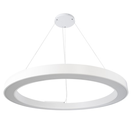 GLOBOSTAR® RA  Μοντέρνο Κρεμαστό Φωτιστικό Οροφής LED 100W 11020lm 120° AC 220-240V IP20 Ρυθμιζόμενο Λευκό CCT με Χειριστήριο από 2700K έως 6000K Dimmable - Lumileds SMD Chip - Λευκό Ματ - Μ120 x Π120 x Υ8cm