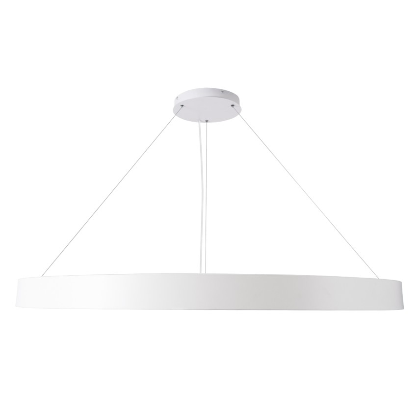 GLOBOSTAR® RA  Μοντέρνο Κρεμαστό Φωτιστικό Οροφής LED 100W 11020lm 120° AC 220-240V IP20 Ρυθμιζόμενο Λευκό CCT με Χειριστήριο από 2700K έως 6000K Dimmable - Lumileds SMD Chip - Λευκό Ματ - Μ120 x Π120 x Υ8cm