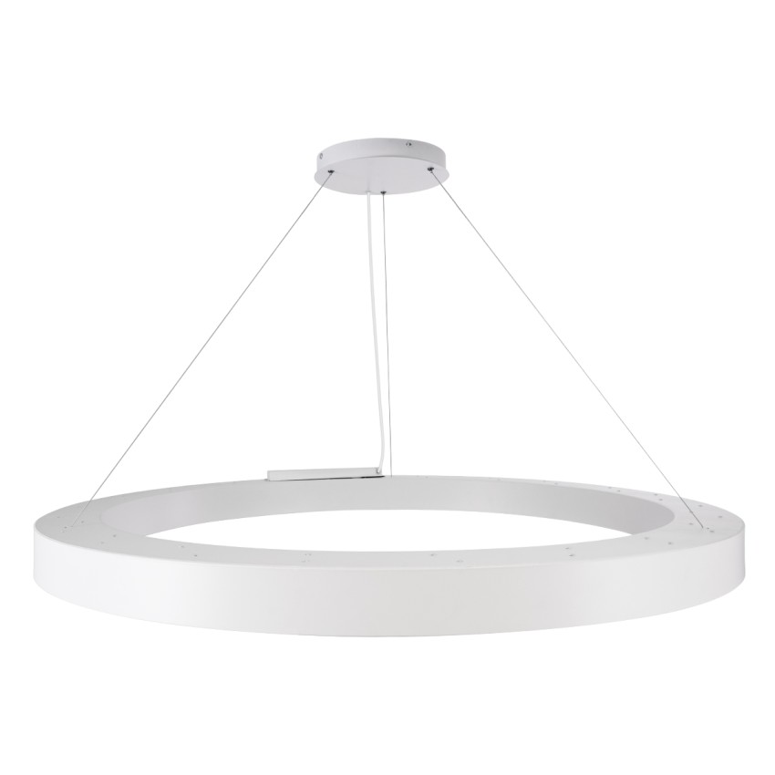GLOBOSTAR® RA  Μοντέρνο Κρεμαστό Φωτιστικό Οροφής LED 100W 11020lm 120° AC 220-240V IP20 Ρυθμιζόμενο Λευκό CCT με Χειριστήριο από 2700K έως 6000K Dimmable - Lumileds SMD Chip - Λευκό Ματ - Μ120 x Π120 x Υ8cm
