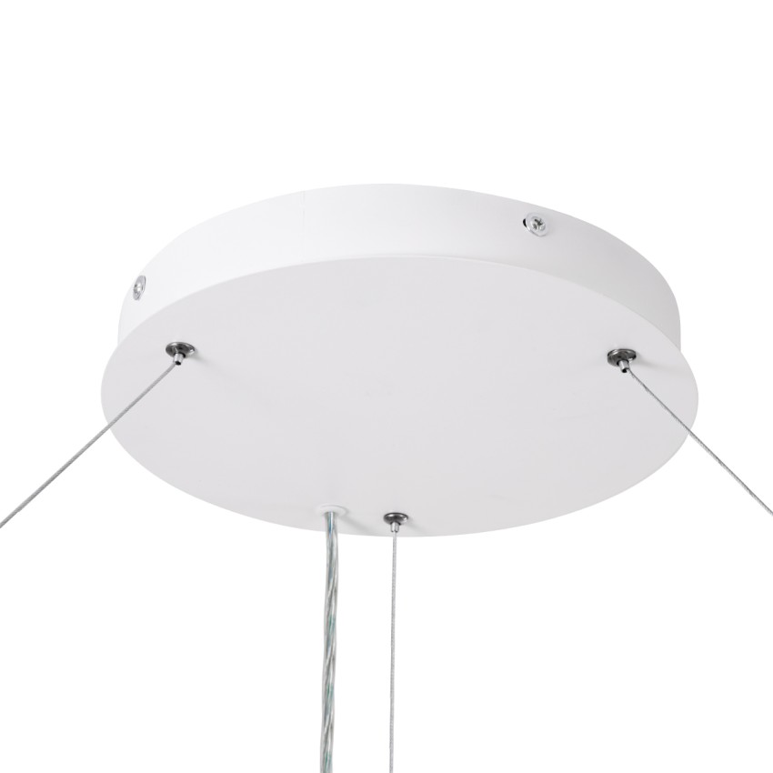 GLOBOSTAR® RA  Μοντέρνο Κρεμαστό Φωτιστικό Οροφής LED 100W 11020lm 120° AC 220-240V IP20 Ρυθμιζόμενο Λευκό CCT με Χειριστήριο από 2700K έως 6000K Dimmable - Lumileds SMD Chip - Λευκό Ματ - Μ120 x Π120 x Υ8cm