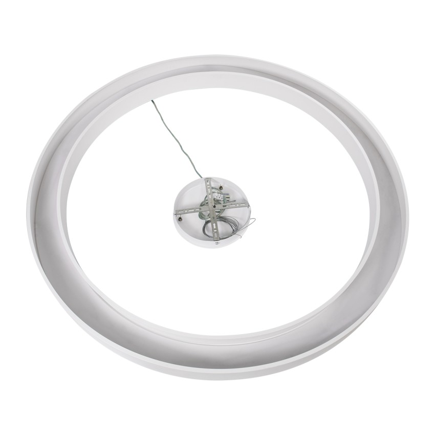 GLOBOSTAR® RA  Μοντέρνο Κρεμαστό Φωτιστικό Οροφής LED 100W 11020lm 120° AC 220-240V IP20 Ρυθμιζόμενο Λευκό CCT με Χειριστήριο από 2700K έως 6000K Dimmable - Lumileds SMD Chip - Λευκό Ματ - Μ120 x Π120 x Υ8cm