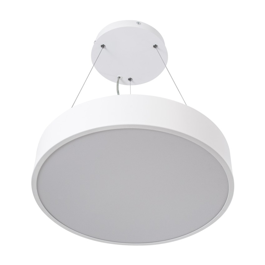 GLOBOSTAR® BURTON  Μοντέρνο Κρεμαστό Φωτιστικό Οροφής LED 67W 7370lm 120° AC 220-240V IP20 Ρυθμιζόμενο Λευκό CCT με Χειριστήριο από 2700K έως 6000K Dimmable - Lumileds SMD Chip - Λευκό Ματ - Μ40 x Π40 x Υ8cm