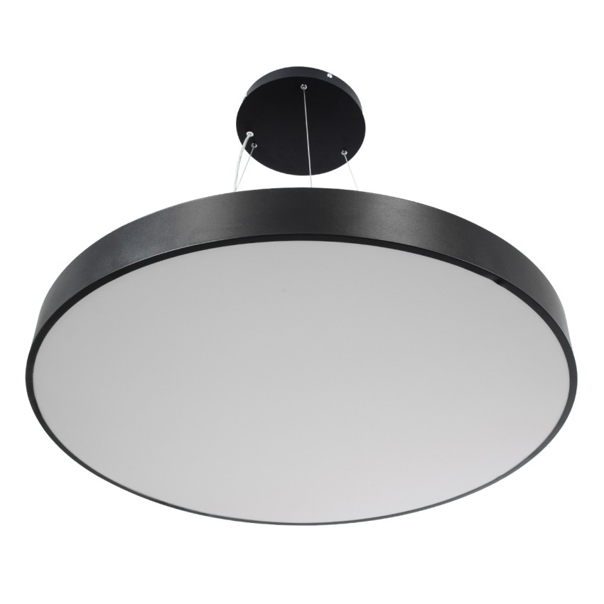GLOBOSTAR® BURTON  Μοντέρνο Κρεμαστό Φωτιστικό Οροφής LED 100W 11020lm 120° AC 220-240V IP20 Ρυθμιζόμενο Λευκό CCT με Χειριστήριο από 2700K έως 6000K Dimmable - Lumileds SMD Chip - Μαύρο Ματ - Μ80 x Π80 x Υ8cm