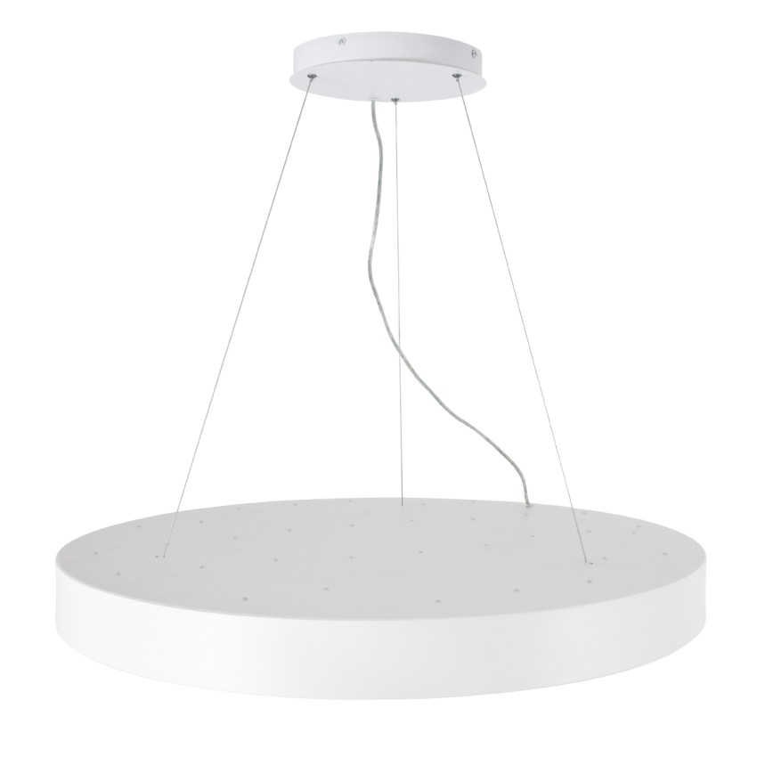 GLOBOSTAR® BURTON  Μοντέρνο Κρεμαστό Φωτιστικό Οροφής LED 100W 11020lm 120° AC 220-240V IP20 Ρυθμιζόμενο Λευκό CCT με Χειριστήριο από 2700K έως 6000K Dimmable - Lumileds SMD Chip - Λευκό Ματ - Μ80 x Π80 x Υ8cm