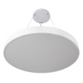 GLOBOSTAR® BURTON  Μοντέρνο Κρεμαστό Φωτιστικό Οροφής LED 100W 11020lm 120° AC 220-240V IP20 Ρυθμιζόμενο Λευκό CCT με Χειριστήριο από 2700K έως 6000K Dimmable - Lumileds SMD Chip - Λευκό Ματ - Μ80 x Π80 x Υ8cm