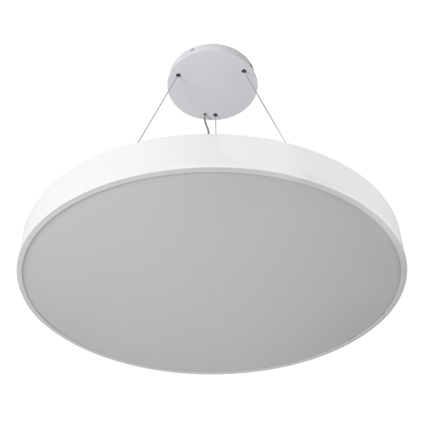 GLOBOSTAR® BURTON  Μοντέρνο Κρεμαστό Φωτιστικό Οροφής LED 100W 11020lm 120° AC 220-240V IP20 Ρυθμιζόμενο Λευκό CCT με Χειριστήριο από 2700K έως 6000K Dimmable - Lumileds SMD Chip - Λευκό Ματ - Μ80 x Π80 x Υ8cm