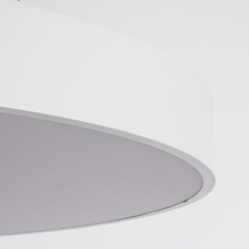 GLOBOSTAR® BURTON  Μοντέρνο Κρεμαστό Φωτιστικό Οροφής LED 100W 11020lm 120° AC 220-240V IP20 Ρυθμιζόμενο Λευκό CCT με Χειριστήριο από 2700K έως 6000K Dimmable - Lumileds SMD Chip - Λευκό Ματ - Μ80 x Π80 x Υ8cm