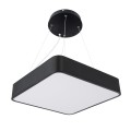 GLOBOSTAR® KAMALA -P Μοντέρνο Κρεμαστό Φωτιστικό Οροφής LED 67W 7705lm 120° AC 220-240V IP20 Ρυθμιζόμενο Λευκό CCT με Χειριστήριο από 2700K έως 6000K Dimmable - Lumileds SMD Chip - Μαύρο Ματ - Μ40 x Π40 x Υ8cm