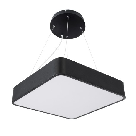 GLOBOSTAR® KAMALA -P Μοντέρνο Κρεμαστό Φωτιστικό Οροφής LED 67W 7705lm 120° AC 220-240V IP20 Ρυθμιζόμενο Λευκό CCT με Χειριστήριο από 2700K έως 6000K Dimmable - Lumileds SMD Chip - Μαύρο Ματ - Μ40 x Π40 x Υ8cm