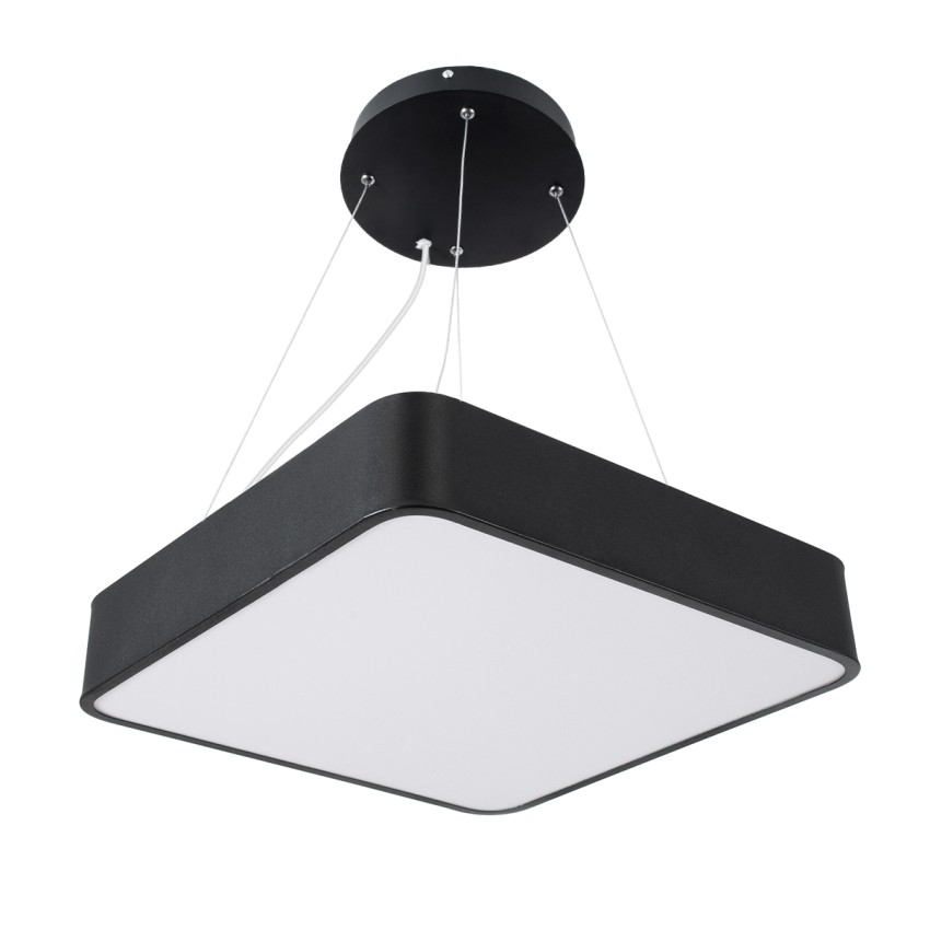 GLOBOSTAR® KAMALA -P Μοντέρνο Κρεμαστό Φωτιστικό Οροφής LED 67W 7705lm 120° AC 220-240V IP20 Ρυθμιζόμενο Λευκό CCT με Χειριστήριο από 2700K έως 6000K Dimmable - Lumileds SMD Chip - Μαύρο Ματ - Μ40 x Π40 x Υ8cm