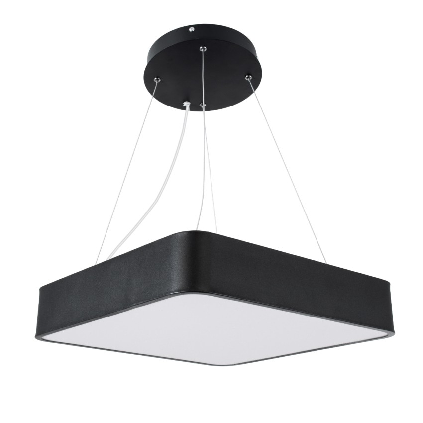 GLOBOSTAR® KAMALA -P Μοντέρνο Κρεμαστό Φωτιστικό Οροφής LED 67W 7705lm 120° AC 220-240V IP20 Ρυθμιζόμενο Λευκό CCT με Χειριστήριο από 2700K έως 6000K Dimmable - Lumileds SMD Chip - Μαύρο Ματ - Μ40 x Π40 x Υ8cm