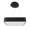 GLOBOSTAR® KAMALA -P Μοντέρνο Κρεμαστό Φωτιστικό Οροφής LED 67W 7705lm 120° AC 220-240V IP20 Ρυθμιζόμενο Λευκό CCT με Χειριστήριο από 2700K έως 6000K Dimmable - Lumileds SMD Chip - Μαύρο Ματ - Μ40 x Π40 x Υ8cm