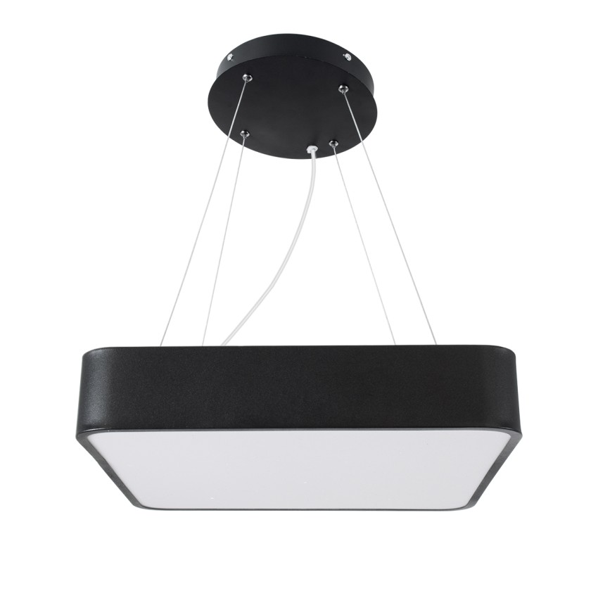 GLOBOSTAR® KAMALA -P Μοντέρνο Κρεμαστό Φωτιστικό Οροφής LED 67W 7705lm 120° AC 220-240V IP20 Ρυθμιζόμενο Λευκό CCT με Χειριστήριο από 2700K έως 6000K Dimmable - Lumileds SMD Chip - Μαύρο Ματ - Μ40 x Π40 x Υ8cm