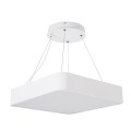GLOBOSTAR® KAMALA  Μοντέρνο Κρεμαστό Φωτιστικό Οροφής LED 67W 7370lm 120° AC 220-240V IP20 Ρυθμιζόμενο Λευκό CCT με Χειριστήριο από 2700K έως 6000K Dimmable - Lumileds SMD Chip - Λευκό Ματ - Μ40 x Π40 x Υ8cm