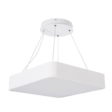 GLOBOSTAR® KAMALA  Μοντέρνο Κρεμαστό Φωτιστικό Οροφής LED 67W 7370lm 120° AC 220-240V IP20 Ρυθμιζόμενο Λευκό CCT με Χειριστήριο από 2700K έως 6000K Dimmable - Lumileds SMD Chip - Λευκό Ματ - Μ40 x Π40 x Υ8cm