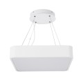 GLOBOSTAR® KAMALA  Μοντέρνο Κρεμαστό Φωτιστικό Οροφής LED 67W 7370lm 120° AC 220-240V IP20 Ρυθμιζόμενο Λευκό CCT με Χειριστήριο από 2700K έως 6000K Dimmable - Lumileds SMD Chip - Λευκό Ματ - Μ40 x Π40 x Υ8cm