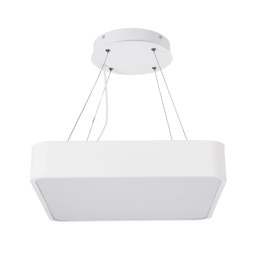 GLOBOSTAR® KAMALA  Μοντέρνο Κρεμαστό Φωτιστικό Οροφής LED 67W 7370lm 120° AC 220-240V IP20 Ρυθμιζόμενο Λευκό CCT με Χειριστήριο από 2700K έως 6000K Dimmable - Lumileds SMD Chip - Λευκό Ματ - Μ40 x Π40 x Υ8cm